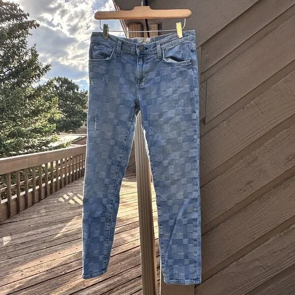 RARE Y2K Current/Elliott The Fling Slim Boyfriend Jeans in Patchwork Monterrey